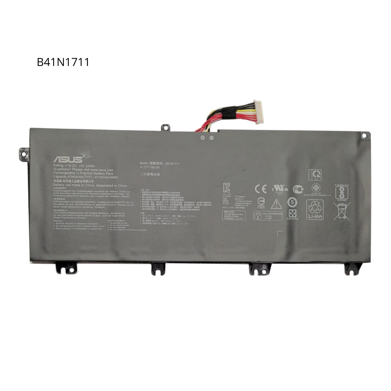 OR-BATERIA PARA ASUS B41N1711 15.2V 64Wh