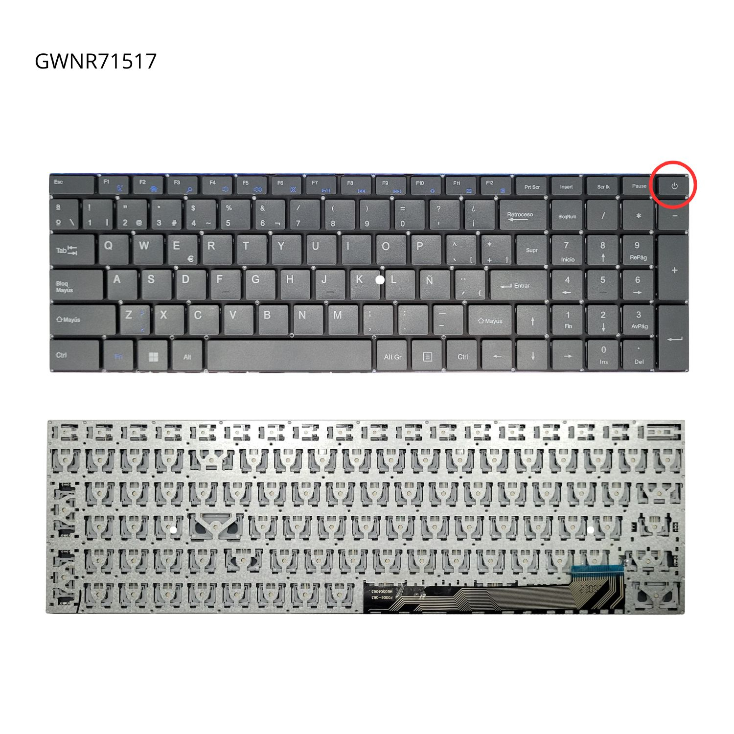 VC-TECLADO PARA GATEWAY GWNR71517 GWNR71517-BL GWNR71517-BK NO FRAME SMALL ENTER