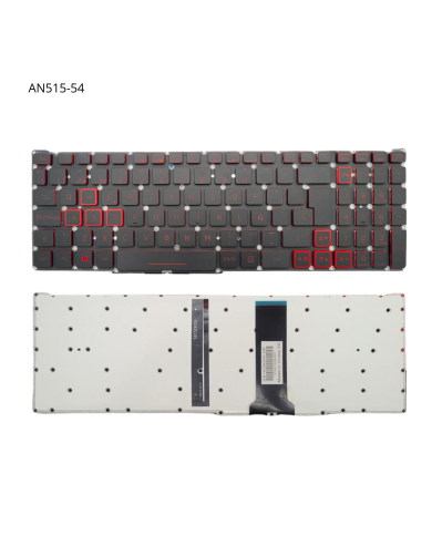 VC-TECLADO PARA ACER NITRO 5 AN515-54-70KK AN515-54 NO FRAME BIG ENTER ROJO RETROILUMINADO