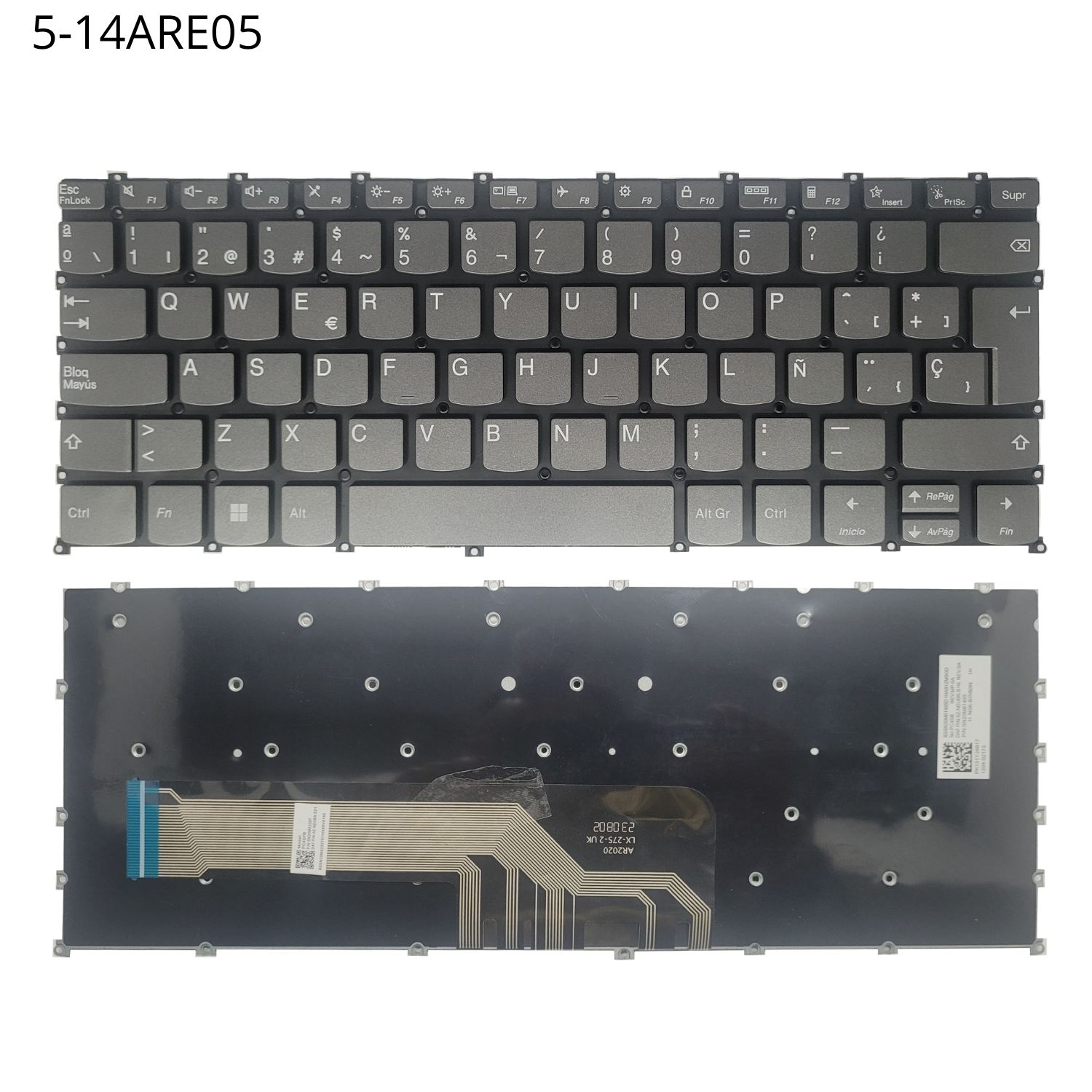 VC-TECLADO PARA LENOVO FLEX 5-14ARE05 5-14IIL05 5-14ITL05 NO FRAME BIG ENTER