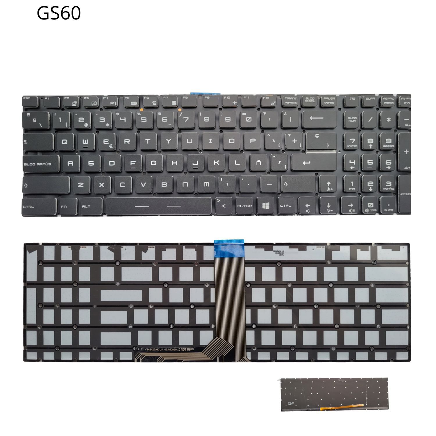 VC-TECLADO PARA MSI GS60 6QC GHOST GS60 6QD NO FRAME RETROILUMINADO