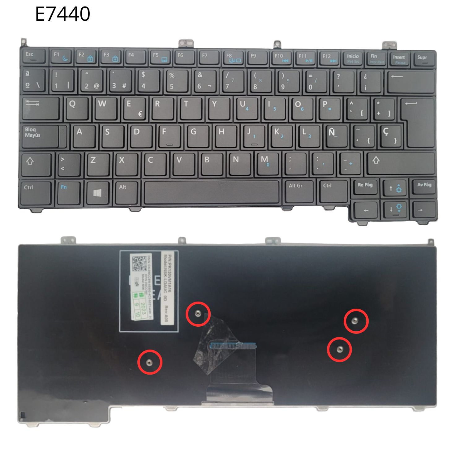 VC-TECLADO PARA DELL 14 E7440 E7420 E7240 FRAME