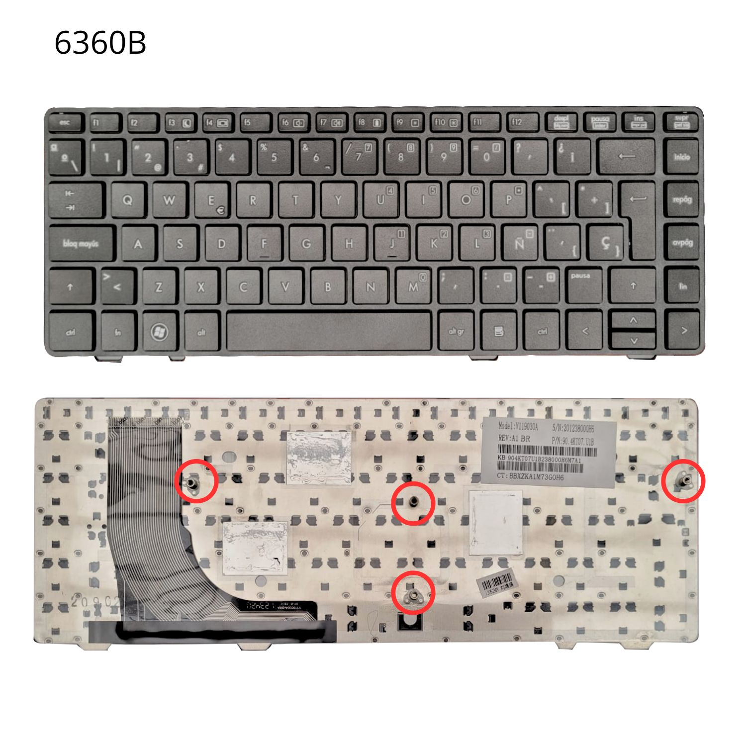 VC-TECLADO PARA HP 6360B FRAME BIG ENTER