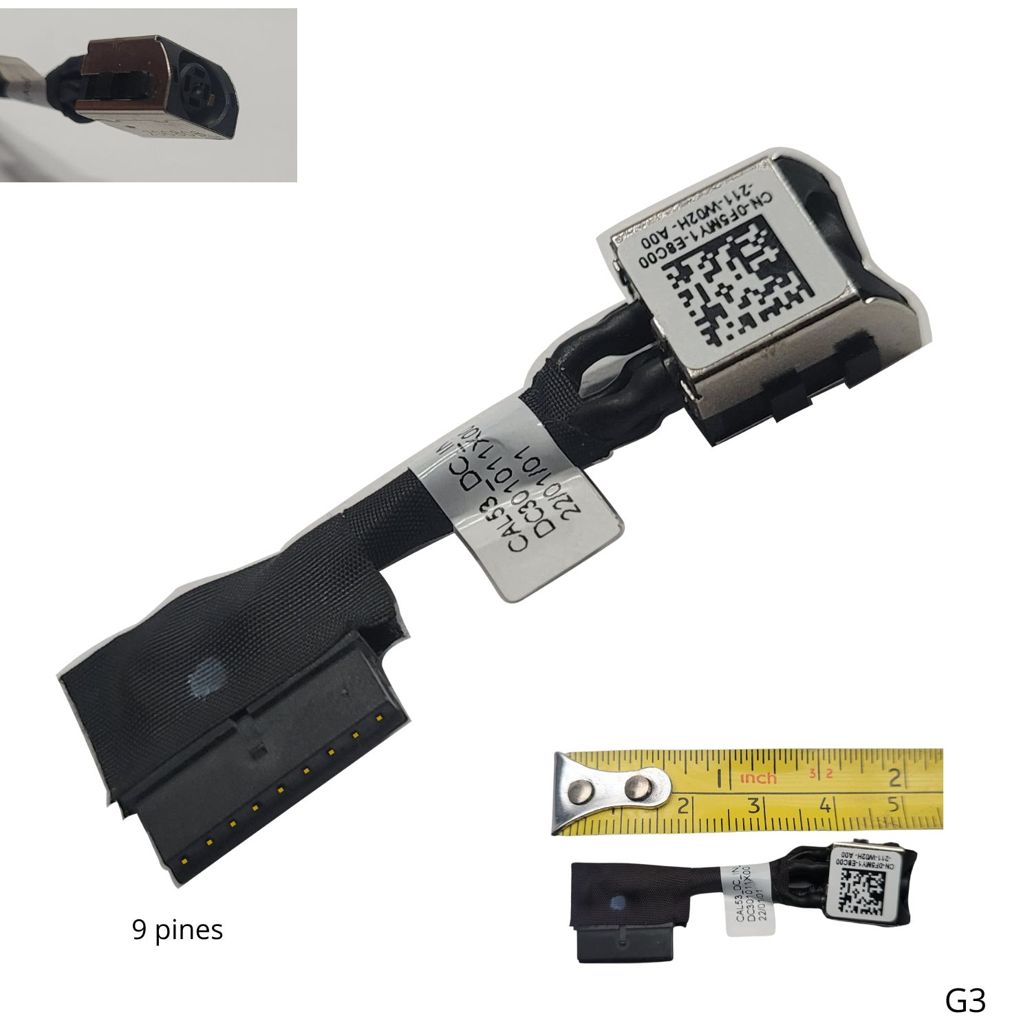 VC-PIN DE CARGA PARA DELL G3 15 17 3379 3579 3779 0F5MY1 P75F003 PLUG 7.4x5.0