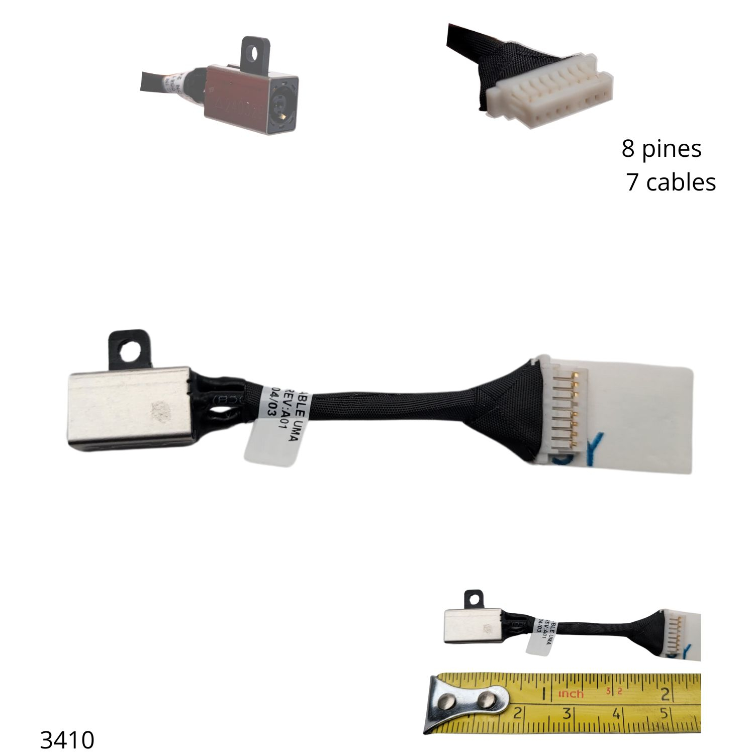 VC-PIN DE CARGA DELL 3410 P129G001 P/N 450.0KD0C.001 07DM5H-MJX00-0AD-06YIY-A00 PLUG 4.5x3.0