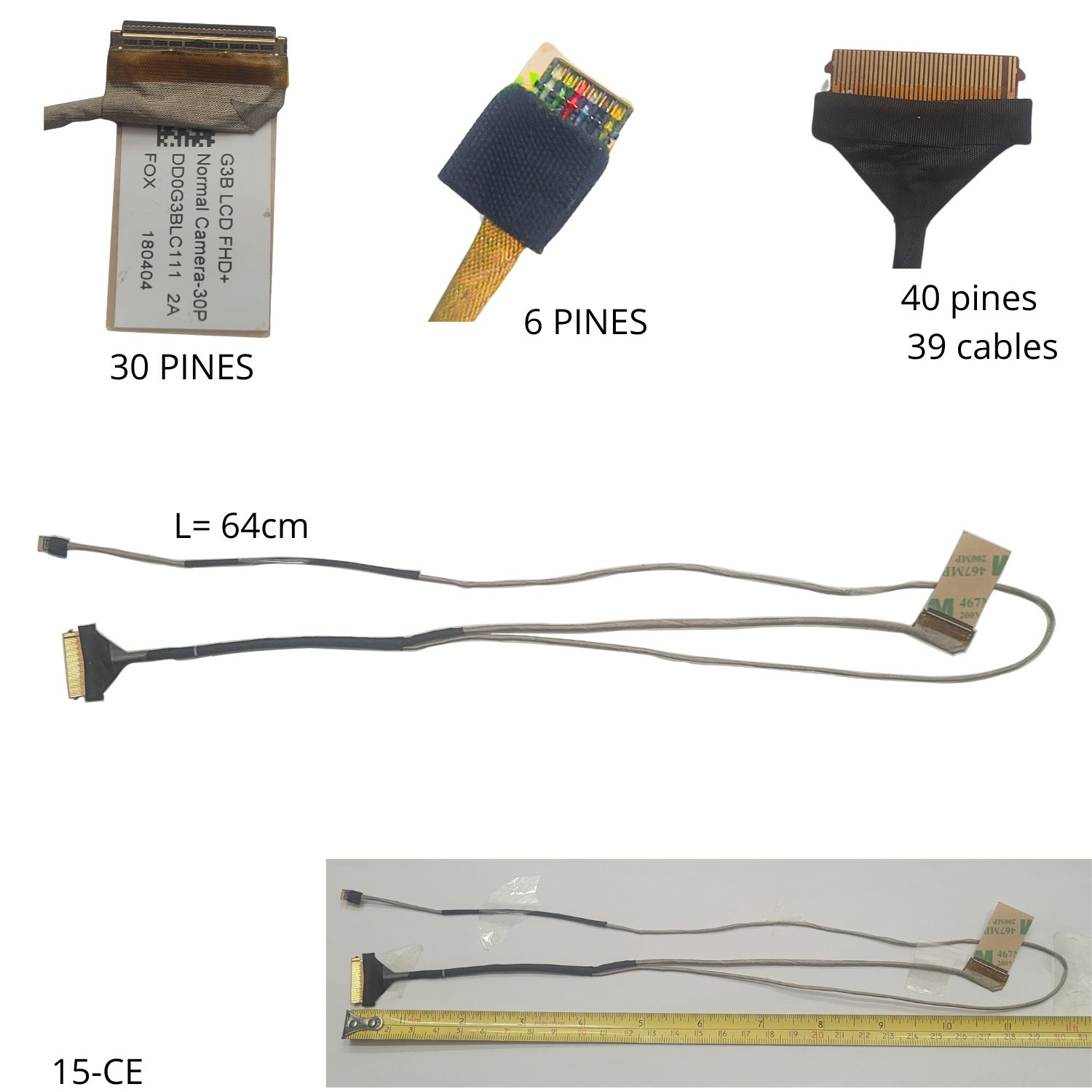 VC-FLEX DE VIDEO HP 15-CE 17-AN 17T-AN DD0G3BLC111 931565-001 30 PINES