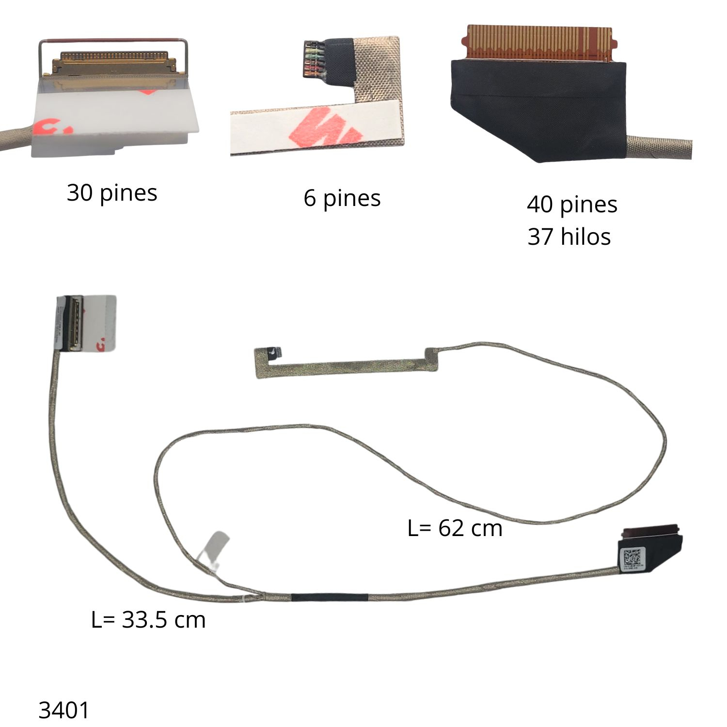 VC-FLEX DE VIDEO DELL VOSTRO 3401 3400 0TJRMP TJRMP DC02003QB00 30 PINES