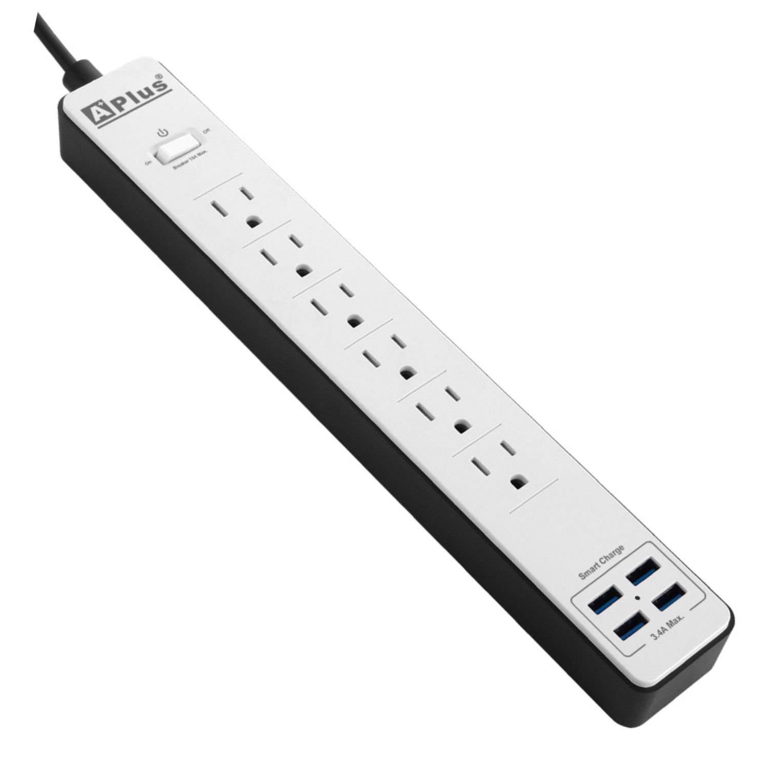 AP-REGLETA 15 Amp 6 TOMAS + 4 USB de 3.4 amp