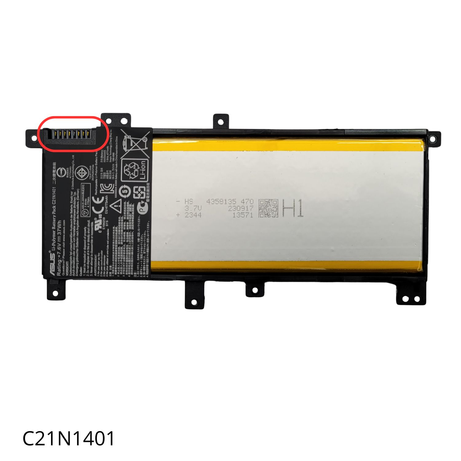 VC-BATERIA PARA ASUS C21N1401 7.6V 4700mAh 36Wh