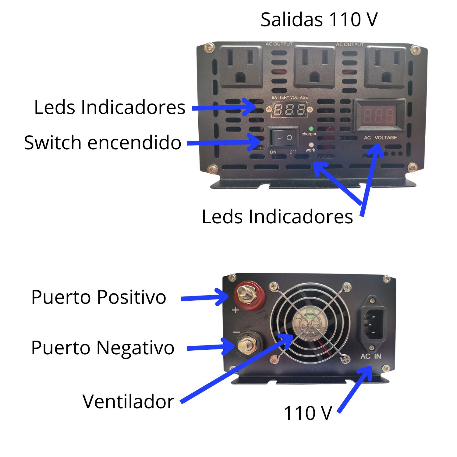 VC-INVERSOR CARGADOR 2000W/4000W 12V 110V