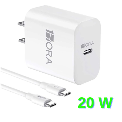 1H-COMBO CARGADOR TIPO C A TIPO C PD 20W +CABLE L-1m MOD. GAR153