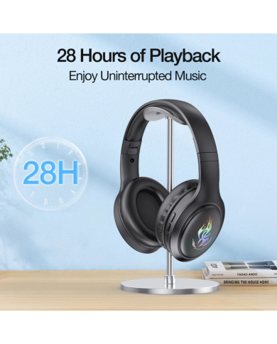 AUDIFONO BLUETOOTH GAMER NEGRO MOD. AUT202N 1 HORA