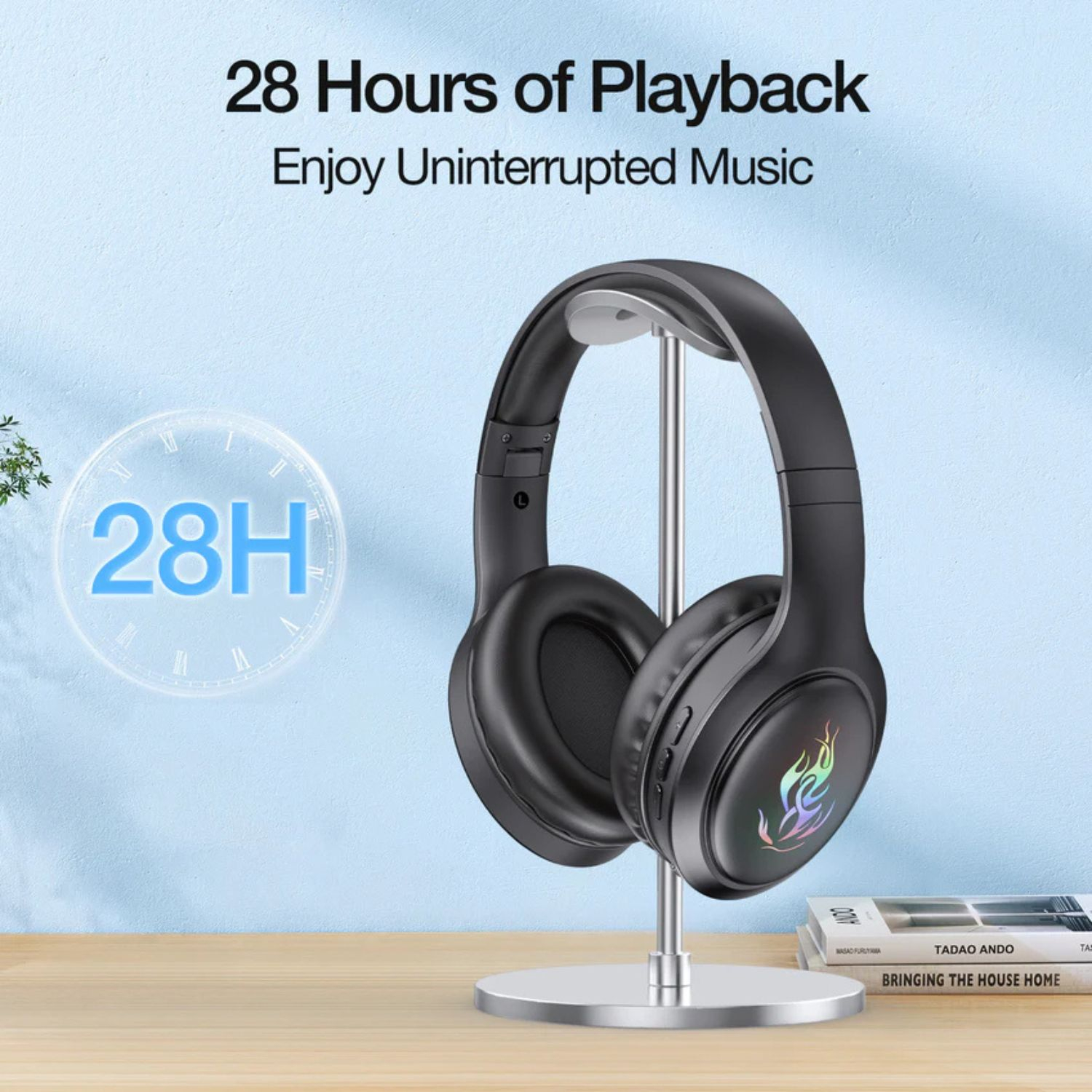 AUDIFONO BLUETOOTH GAMER NEGRO MOD. AUT202N 1 HORA