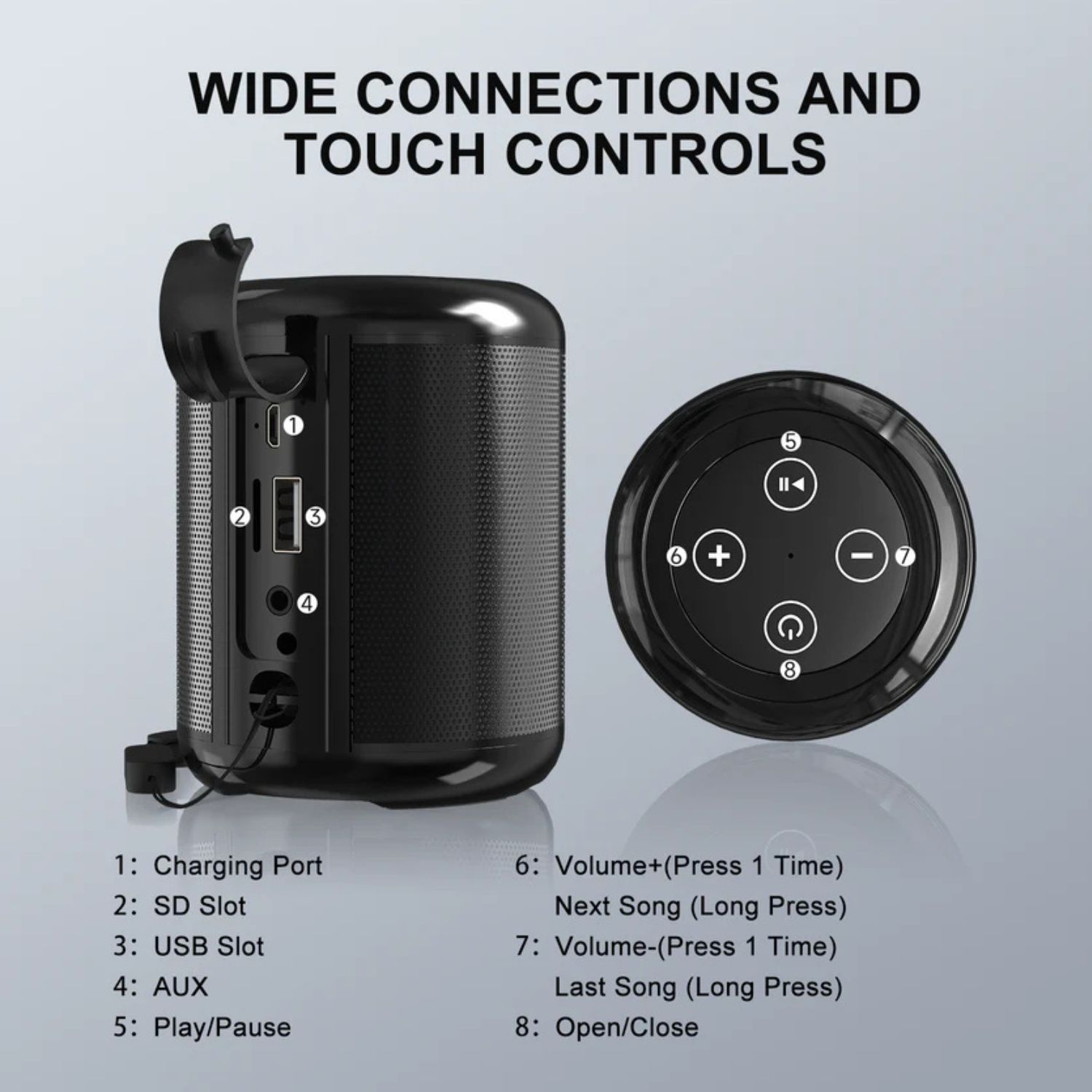 PARLANTE BLUETOOTH PORTATIL NEGRO BOC062N 1 HORA