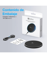 1H-CARGADOR INALAMBRICO 15W NEGRO MOD. GAR151N