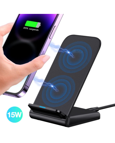 CARGADOR INHALAMBRICO 15W NEGRO MOD. GAR157N 1 HORA