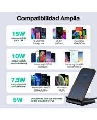 CARGADOR INHALAMBRICO 15W NEGRO MOD. GAR157N 1 HORA