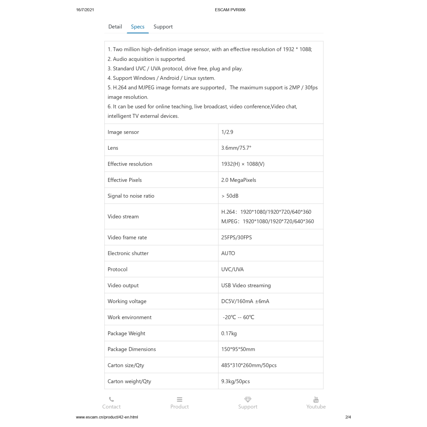 VC-CAMARA WEB 1080P MOD PVR006