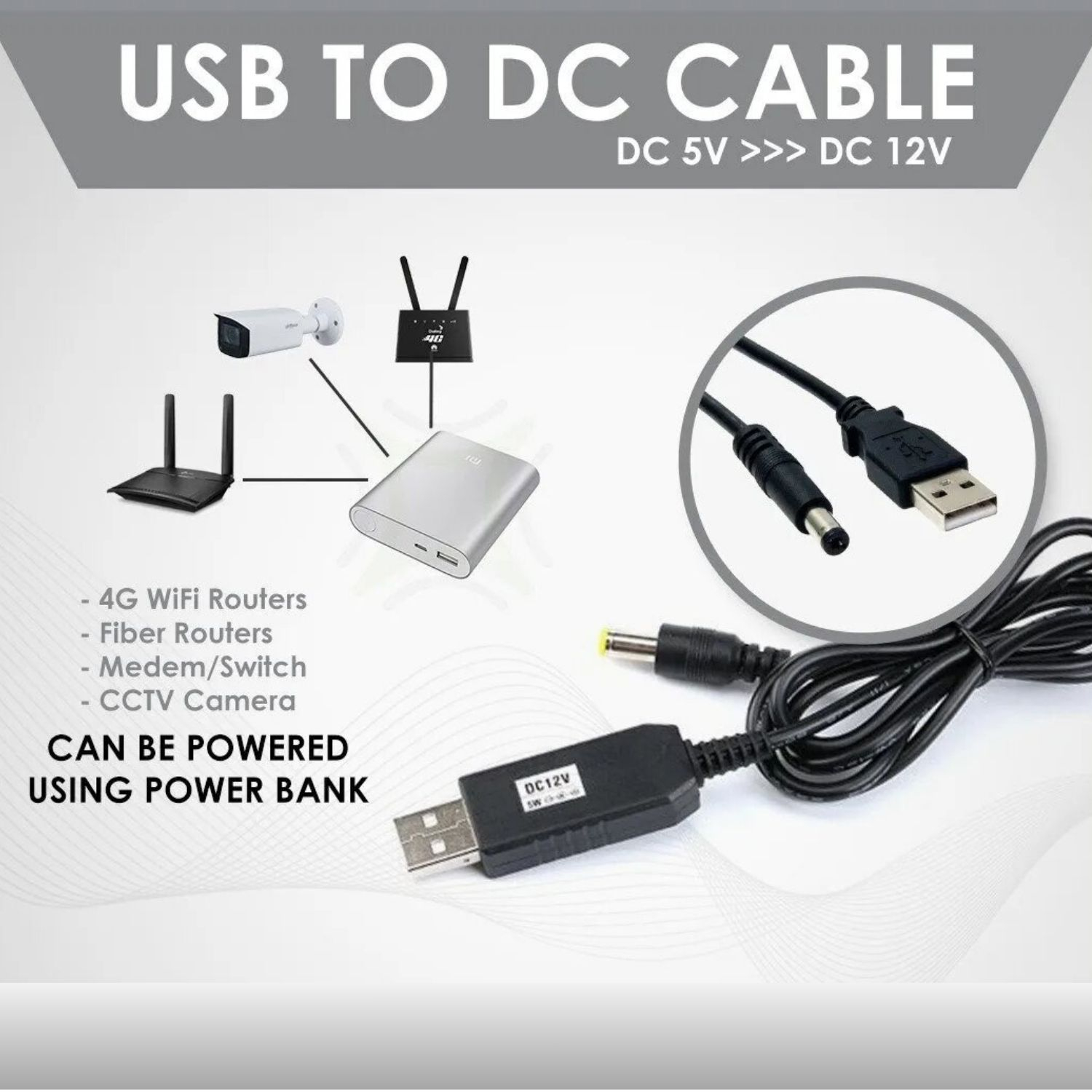 VC-CABLE DE PODER USB 5V A 12V