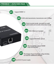 VC-EXTENSOR DE SEÑAL HDMI DE 150M CON CABLE UTP CAT5E/CAT6