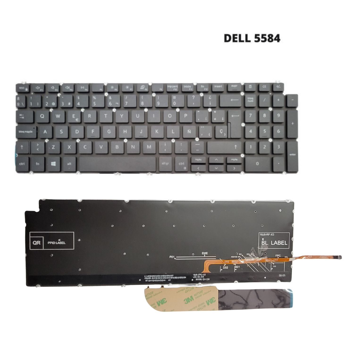 VC-TECLADO PARA DELL 15 5584 NO FRAME BIG ENTER RETROILUMINADO