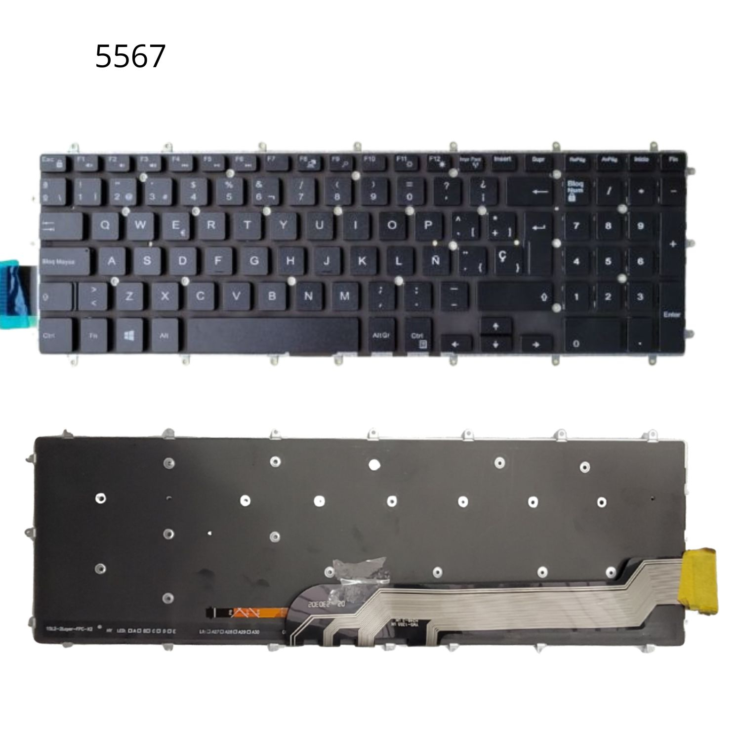 VC-TECLADO PARA DELL 15 5567 NO FRAME BIG ENTER RETROILUMINADO