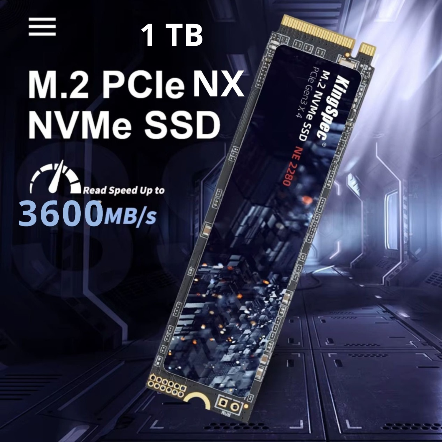 KS-DISCO SOLIDO SSD KINGSPEC NVME 2280 NX-1TB LECTURA 3600 MB/s ESCRITURA 3000MB/s