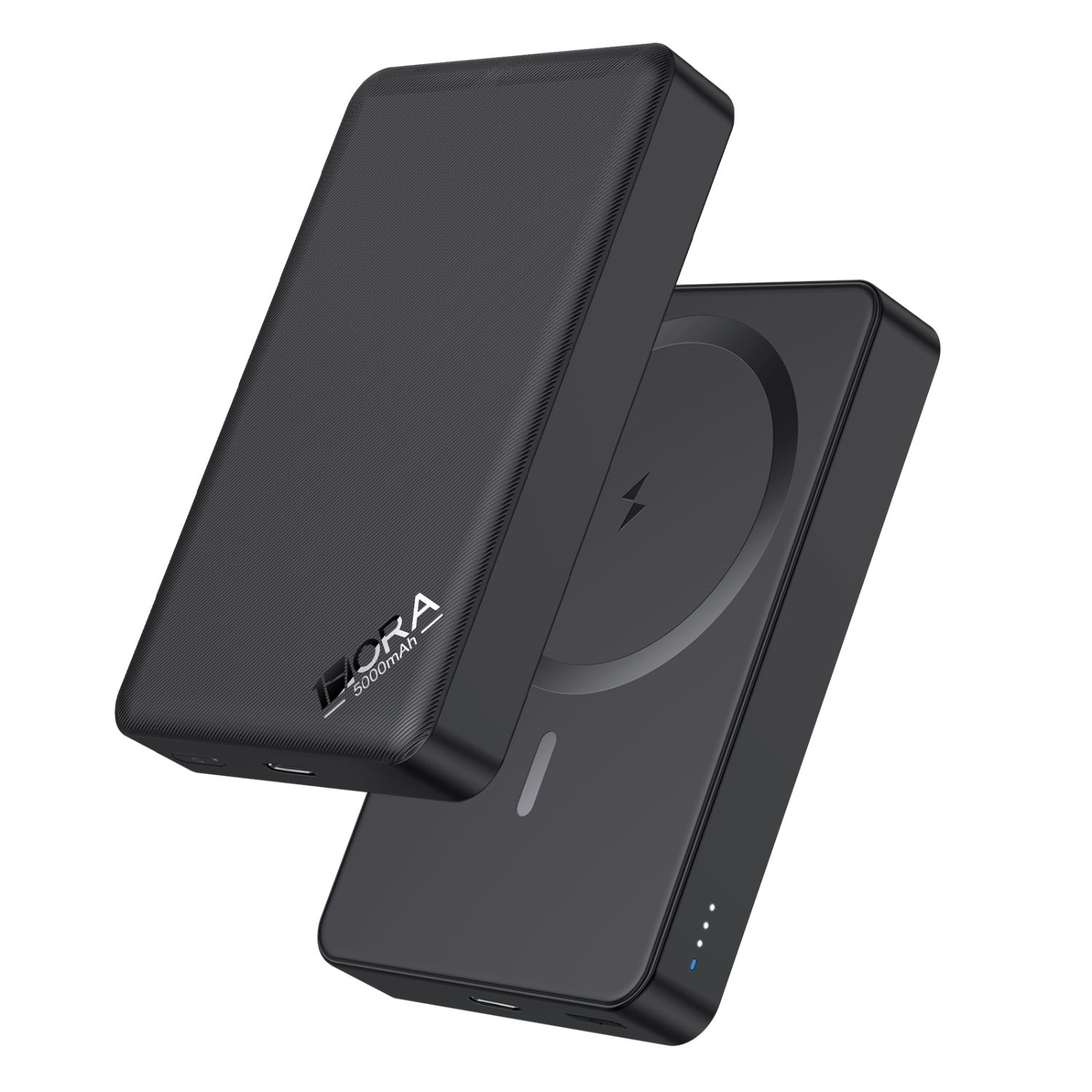 1H-BANCO DE CARGA 5000 mAh CARGA INALAMBRICA MAGNETICA NEGRO GAR276N