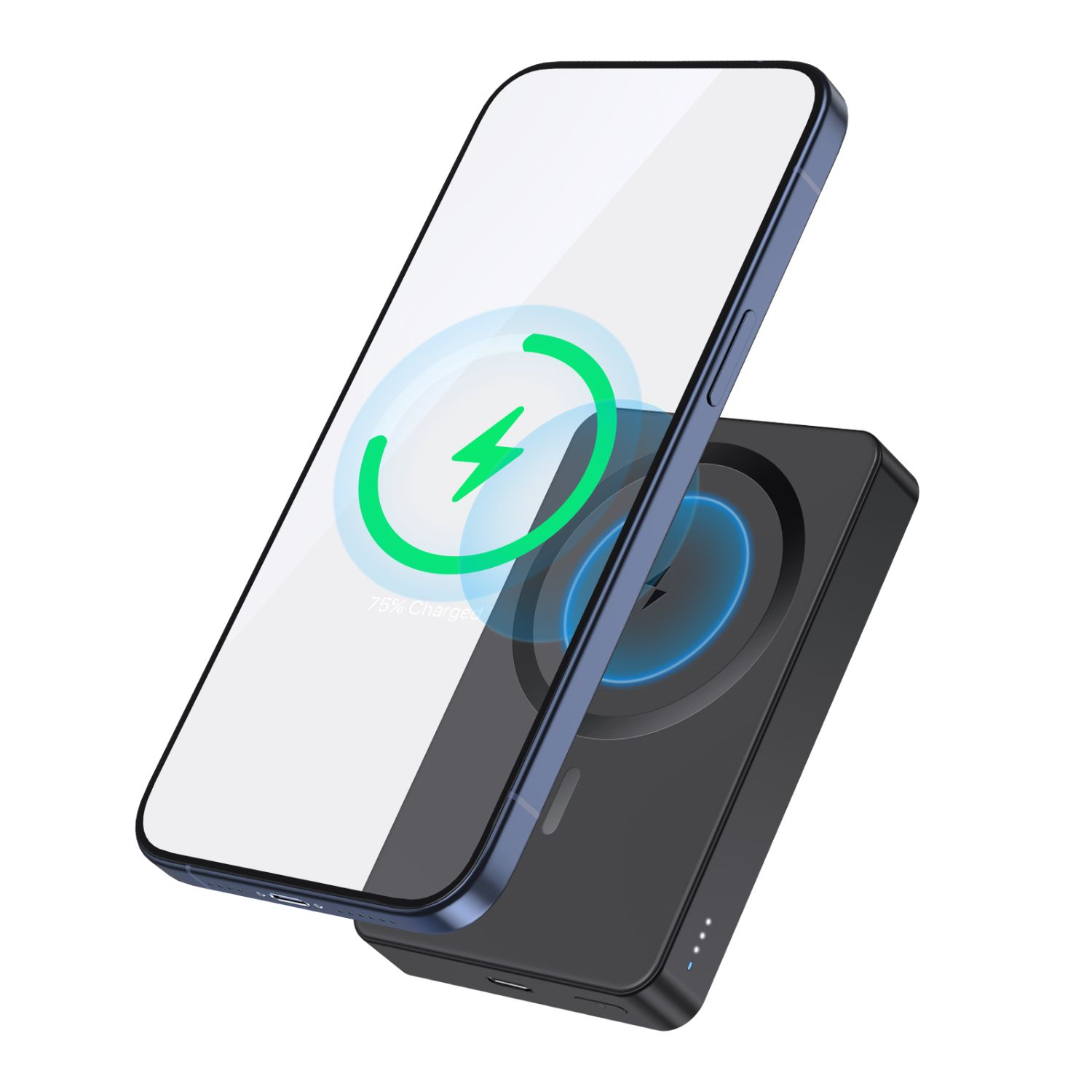 BANCO DE CARGA 5000 mAh CARGA INALAMBRICA MAGNETICA NEGRO GAR276N 1 HORA