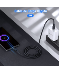 CABLE USB TIPO C MACHO MACHO 3A LONG 1M MOD. CAB252 1 HORA