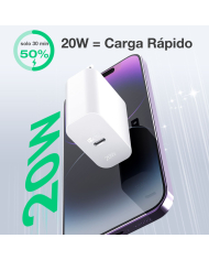 CUBO DE CARGA PARA CABLE TIPO C PD 20W GAR152 1 HORA