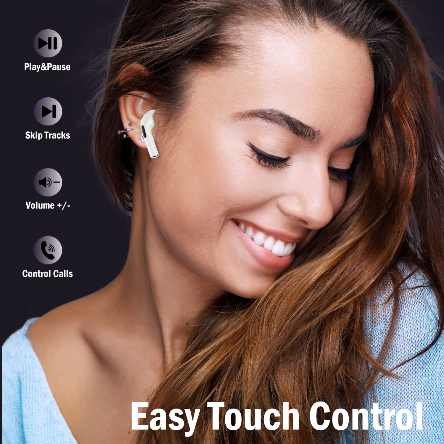 1H-AUDIFONO BLUETOOTH TWS REDONDO MOD. AUT119