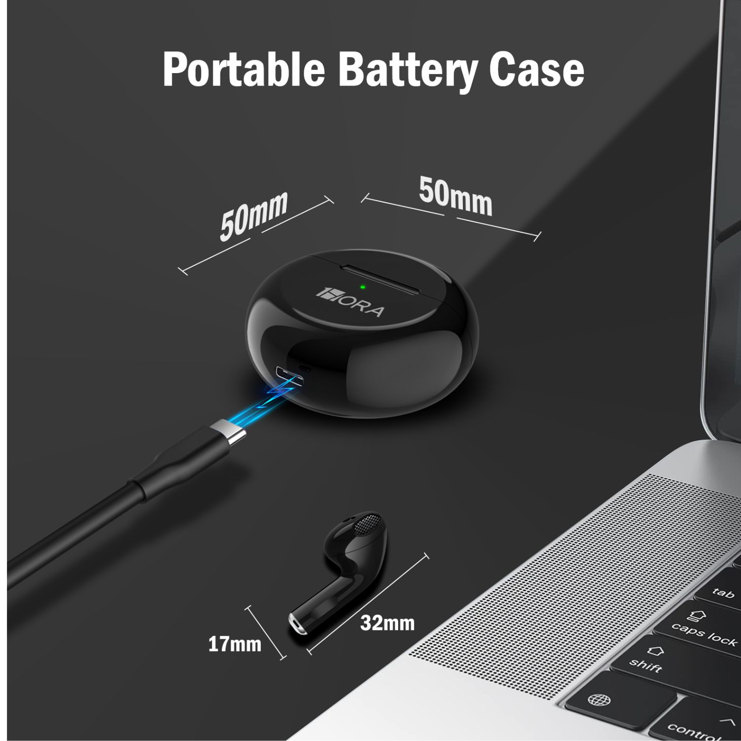 AUDIFONO BLUETOOTH TWS REDONDO MOD. AUT119 1 HORA