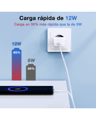 COMBO CARGADOR V8 2.4A CABLE USB MOD. GAR124 1 HORA