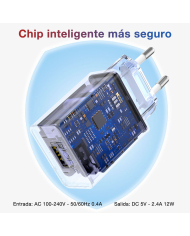 1H-COMBO CARGADOR V8 2.4A CABLE USB MOD. GAR124