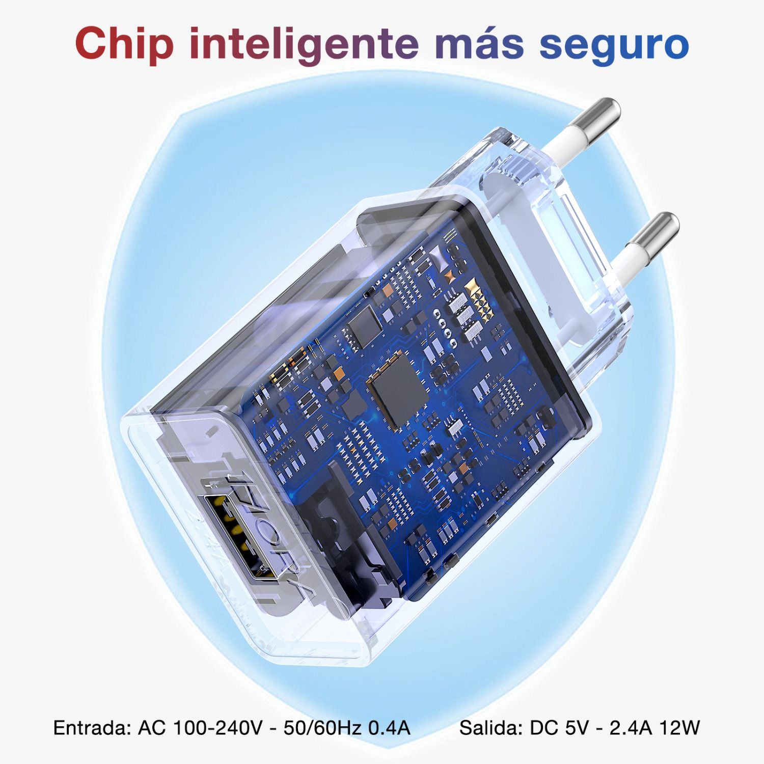 1H-COMBO CARGADOR V8 2.4A CABLE USB MOD. GAR124