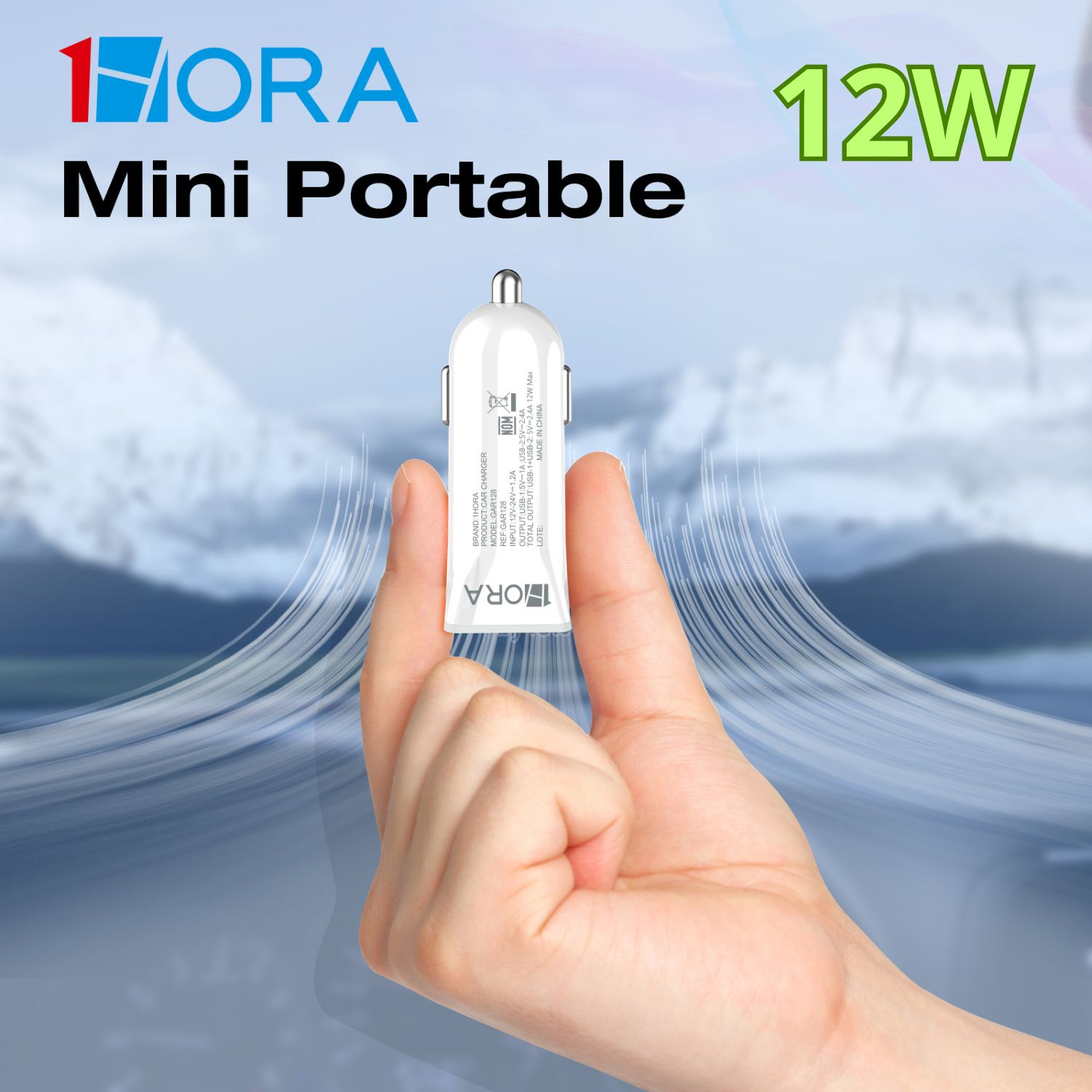 1H-CARGADOR VEHICULAR 2.4A BLANCO MOD. GAR128B