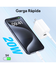 1H-COMBO CARGADOR TIPO C TIPO C PD 20W BLANCO MOD. GAR162B