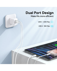 COMBO CARGADOR TIPO C TIPO C PD 20W BLANCO MOD. GAR162B 1 HORA