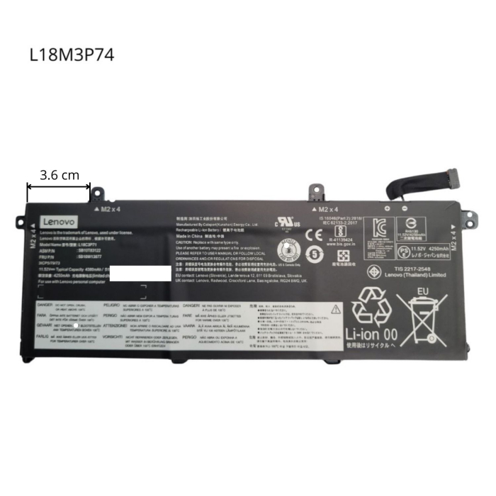 OR-BATERIA PARA LENOVO L18M3P74 L18C3P71 11.52V 51Wh TIPO B