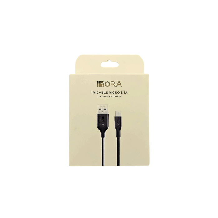 1H-CABLE USB TIPO V8 2.1A L-1m NEGRO MOD. CAB236N