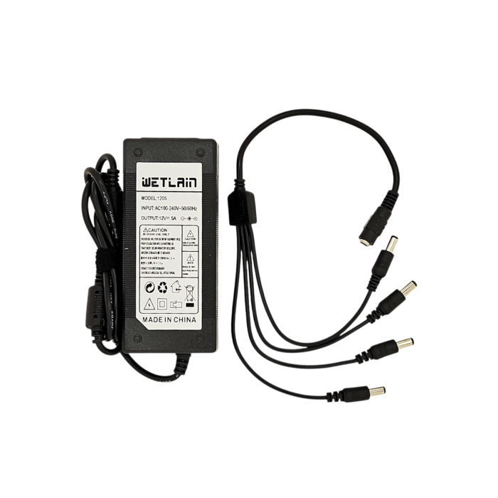 VC-FUENTE DE PODER PARA CAMARA DE SEGURIDAD DE 12V 5A CON SPLITER DE 4 PUNTAS