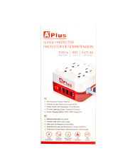 AP-ESTACION DE CARGA 4 PUERTOS 10A 900 JOULES + 3 PUERTOS USB A + PUERTO USB C 2.4A