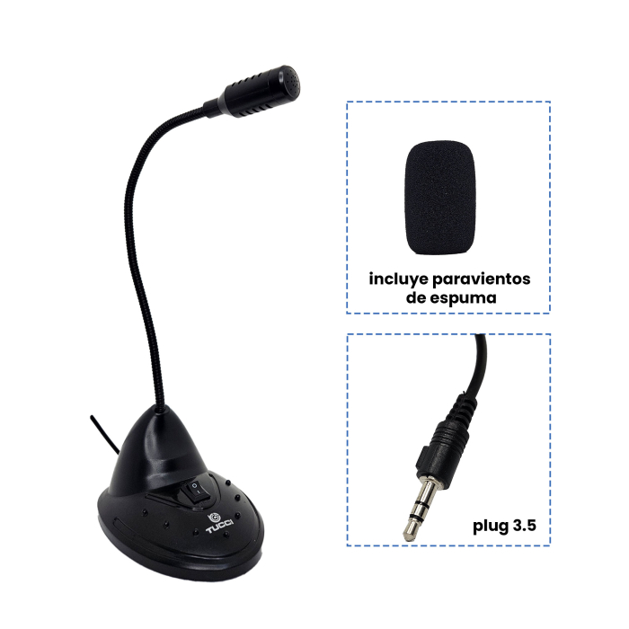 VC-MICROFONO MULTIMEDIA DE PEDESTAL PLUG 3.5 MOD MK-100