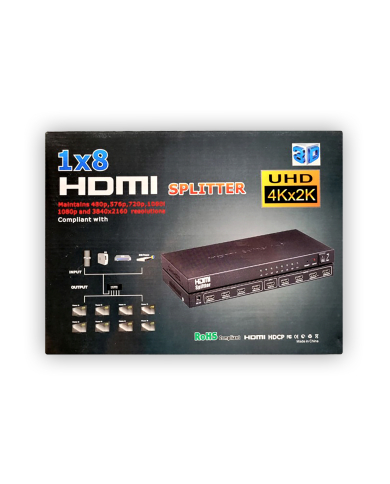 VC-SPLITER HDMI 8 PUERTOS 4Kx2K-3D