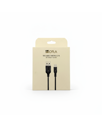 CABLE USB TIPO V8 2.1 (USB A- MICRO USB V8) A L-1m NEGRO MOD. CAB236N 1 HORA