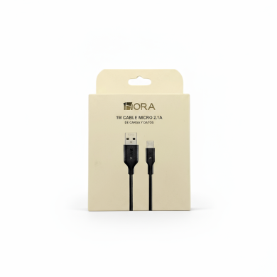 CABLE USB TIPO V8 2.1 (USB A- MICRO USB V8) A L-1m NEGRO MOD. CAB236N 1 HORA