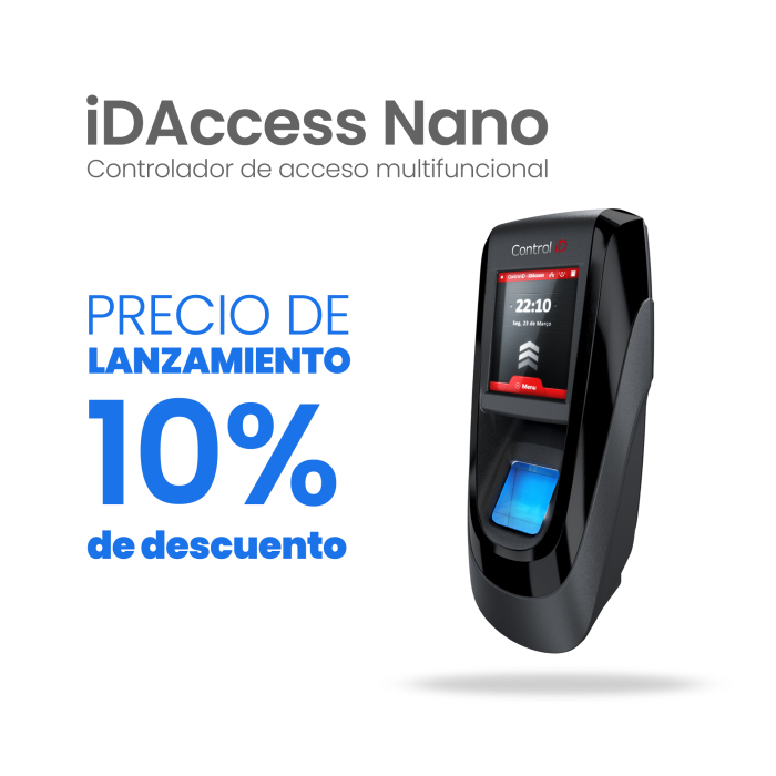 CI-CONTROL DE ACCESO IDACCESS NANO FIGERPRINT + RFID MIFARE (13.56MHz) + PIN
