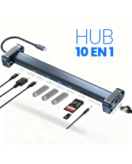 VC-HUB USB TIPO C MOD. 2003U2 12 PUERTOS (HDMI*2+USB3.0+USB2.0*2+TIPO C-DATA+RJ45-100+PD+3.5+SD+TF)