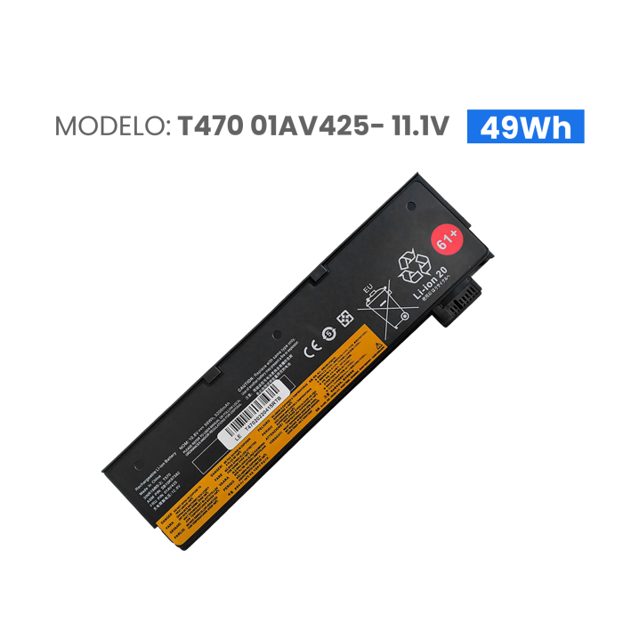VC-BATERIA PARA LENOVO T470 01AV425 11.1V  4400mAh  49Wh